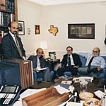 Mike with colleagues in the senate: 1993